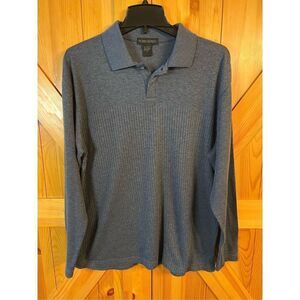 Modern Elements Mens Shirt Size Large Dark Blue Long Sleeve Pullover Collared (3